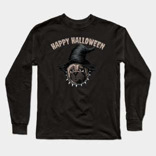 Pug Witch Halloween Long Sleeve T-Shirt